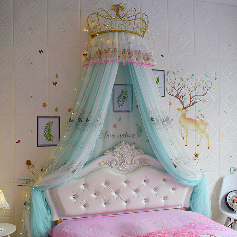 床幔公主风床帘蚊帐家用一体式幔纱粉色绣花北欧婚庆装饰帘皇冠架在类目 床上用品, 床幔中 - 来自Buy2taobao.com提供专业的淘宝代购服务