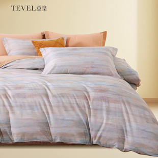 TEVEL/堂皇全棉磨毛四件套秋冬保暖套件条纹风纯棉床品2025新品