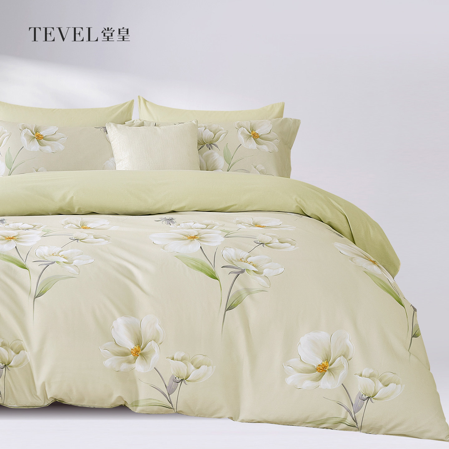 TEVEL/堂皇床上四件套大学印花100全棉纯棉床单被套