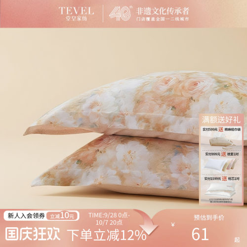 堂皇全棉磨毛枕套一对装枕头套