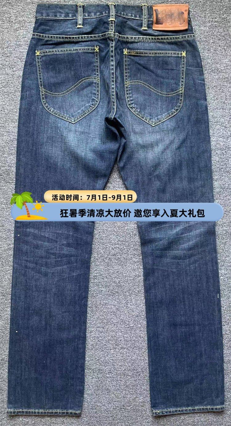 春秋热卖长裤男子728裤型纯棉无弹力深蓝洗水低腰修身直筒牛仔裤