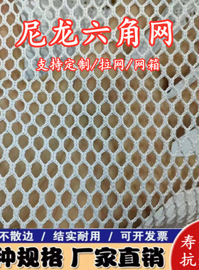 定制白色六角孔网布尼龙网渔网养鱼网黑色网拉网围网养鱼隔离网箱