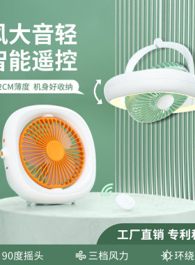 JANPIM厦门简品柚见摇头吊扇床头可挂开学季宿舍办公桌面折叠台扇