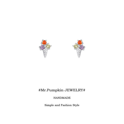 【南瓜先生】通体999银雪糕耳钉