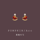 马年可爱红色小马耳钉轻奢高级感生肖马耳环本命年木马耳夹无耳洞