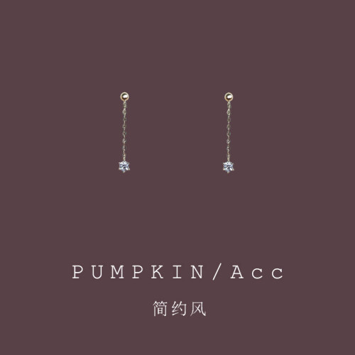Mr.Pumpkin简约风锆石流苏耳饰