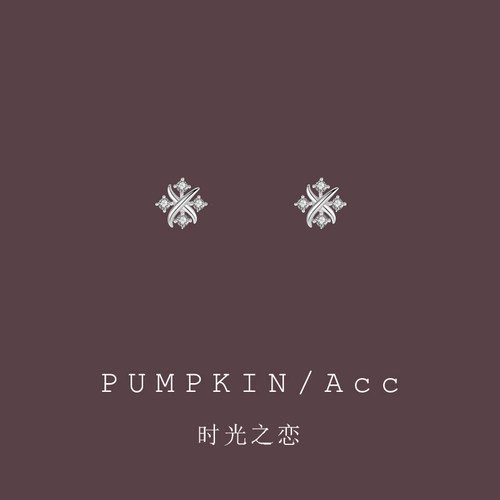 【时光之恋】闪钻交叉耳钉耳夹