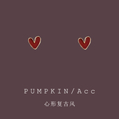 酒红色爱心复古蚊香盘耳夹女港风气质温柔简约耳钉心形无耳洞耳饰