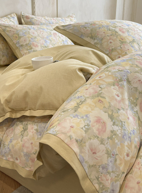 100全棉美式长绒棉加厚磨毛套件保暖四件套纯棉床品秋冬床单枕套