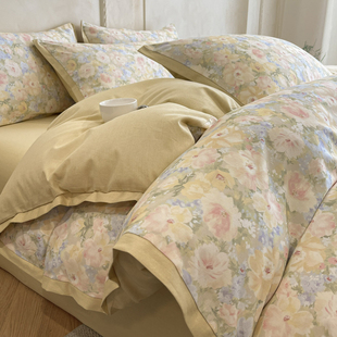 100全棉美式长绒棉加厚磨毛套件保暖四件套纯棉床品秋冬床单枕套