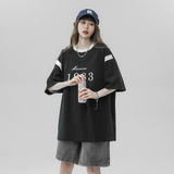 2023新款短袖T恤中性風(fēng)字母拼接短袖229TX803P48控68，女裝T恤，星座229