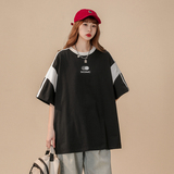 2023新款短袖T恤中性风拼接229TX804P38控48，女装T恤，星座229