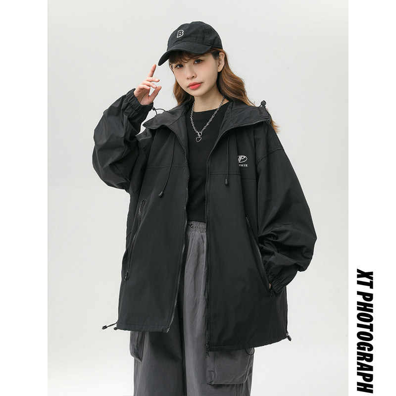 2025新款外套中性风宽松连帽冲锋衣女装229WY032p65,男装夹克,星座229