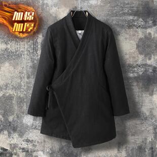 秋冬男士休闲汉服棉衣棉麻棉袍中式禅意棉服改良民族风道袍居士服