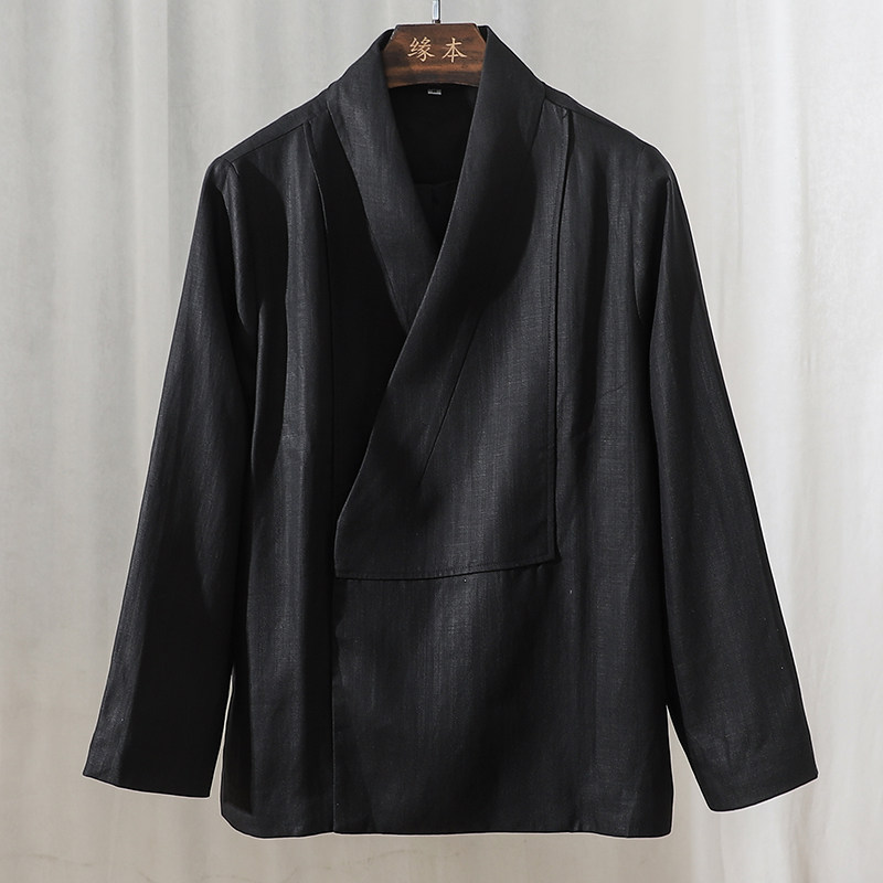 中式男士唐装汉服天丝麻外套上衣