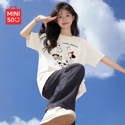 名创优品白色短袖t恤女20