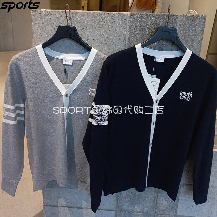 韩国代购southcape高尔夫穿搭26年春V领运动户外长袖针织衫开衫男