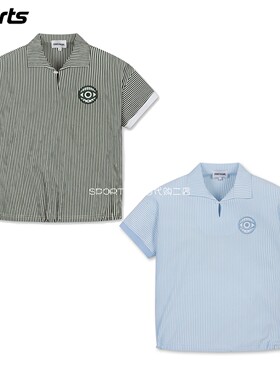 韩国代购CRAIG KARL高尔夫26春夏冷感条纹翻领运动户外短袖T恤女