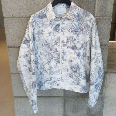 韩国代购southcape高尔夫穿搭26春夏户外花纹翻领配色长袖外套女