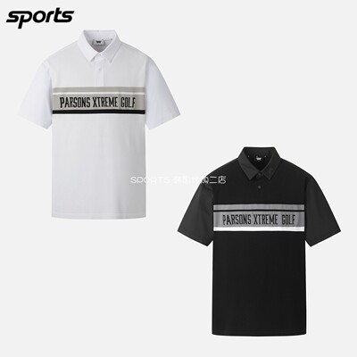 韩国代购PXG高尔夫球服26春夏男标志配色吸湿速干宽松短袖Polo衫