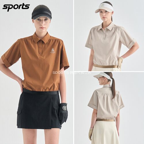 韩国代购lanvin blanc高尔夫球服26秋女吸湿速干轻质翻领半袖上衣