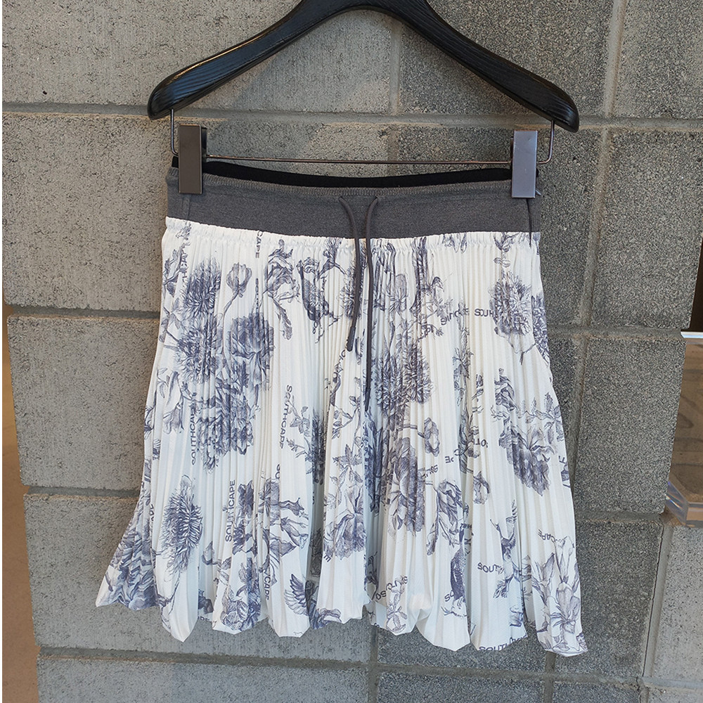 韩国代购southcape高尔夫穿搭26春夏户外时尚樱花褶皱半身短裙女