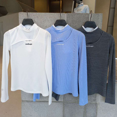 韩国代购southcape高尔夫26年春夏户外字母标志纯色运动长袖T恤女