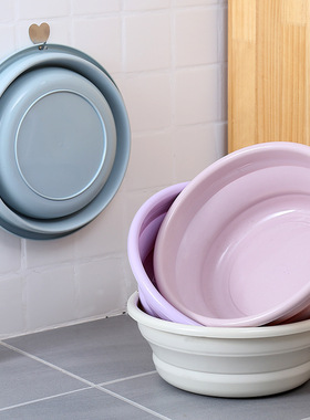 家用脸盆可折叠塑料盆子便携学生宿舍洗漱洗脸盆加厚可携带水盆