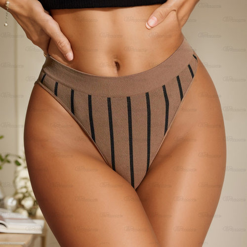 欧美外贸无缝条纹丁字裤女低腰性感少女t裤头欧美健身运动T字内裤