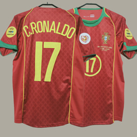 2004年欧洲杯葡萄牙决赛版足球服 C罗菲戈鲁伊科斯塔经典复古球衣