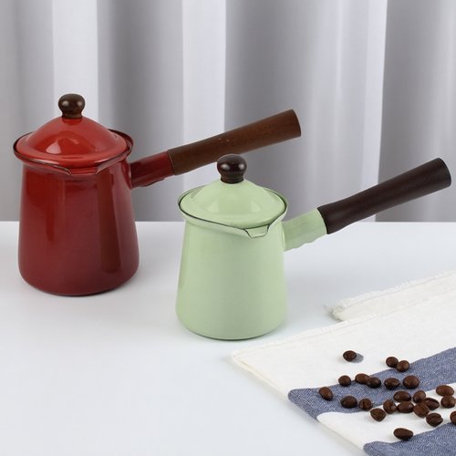 珐琅搪瓷奶茶长柄迷你热油泼油锅