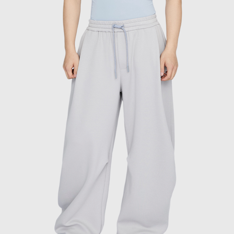 GAGNONLEE AW 灰色/黑色 折裥针织松紧长裤卫裤