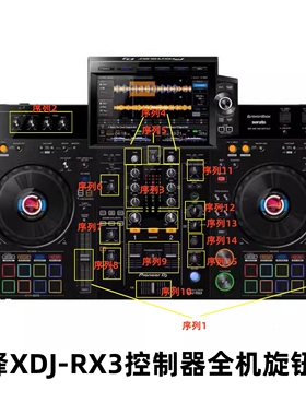 先锋XDJRX3一体机控制器全机各位置原装旋钮帽推杆帽音量帽增益帽