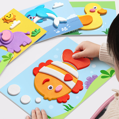 儿童手工diy玩具立体贴画女孩子