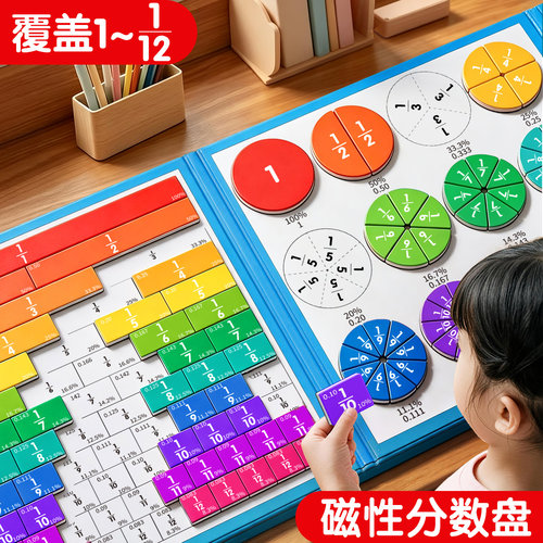 双盘磁性分数盘三年级数学教具