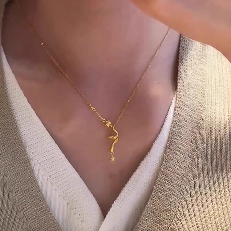 小灵蛇星星吊坠项链女本命年蛇形