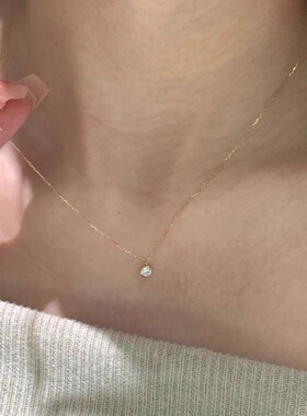 mini闪钻泡泡圆环吊坠项链女款