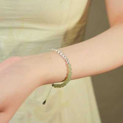 和田玉碎银子手链女款2025新款