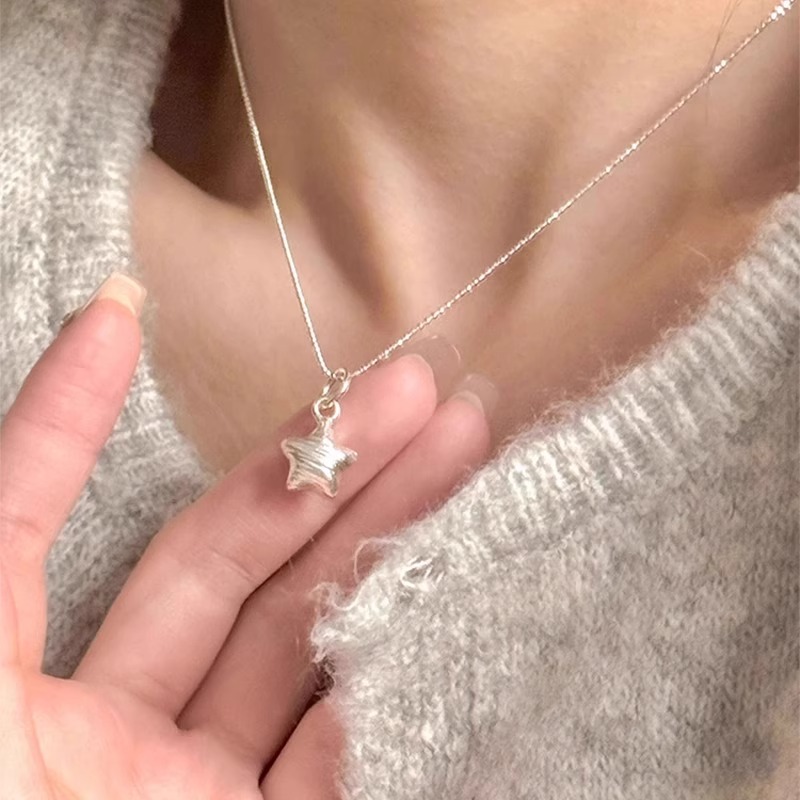 S925纯银星星项链女轻奢小众