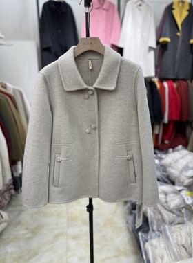 （商场同款专柜发货）冬羽丽人S27702年轻妈妈双面绒大衣短款外套