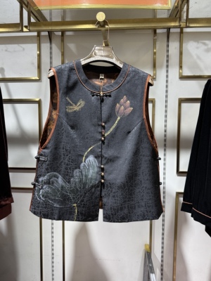 （商场同款专柜发货）秋装新款中老年妈妈装中式印花马甲马夹坎肩