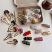 宋锦发夹成品 纯手工仿真丝制作新中式 国风边夹鸭嘴夹侧边夹发饰