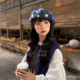 韩版 2025年新款 春秋格子波点贝雷帽女大头围显脸小啾啾南瓜帽