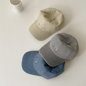 亲子款 儿童棒球帽简约刺绣水洗鸭舌帽女春夏季 户外登山遮阳帽子男