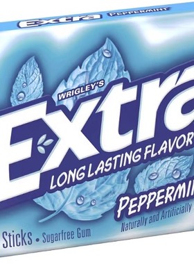 美国原装进口Extra益达洁齿木糖醇无糖零食口香糖 原味薄荷15片