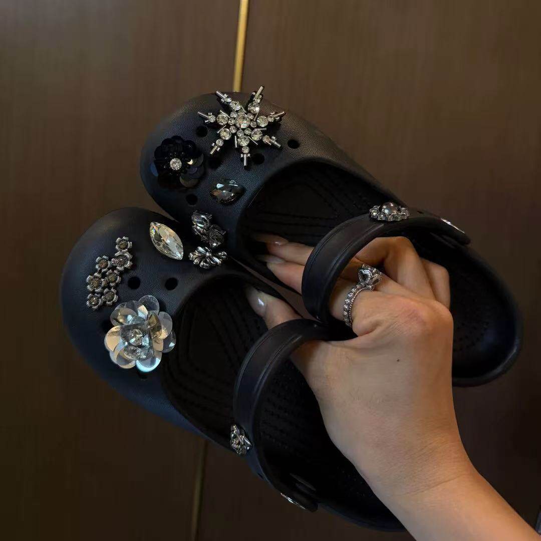 经典芭蕾洞洞鞋 cs百搭厚底防滑防臭包头透气沙滩鞋女凉外穿软底