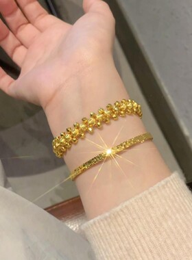 轻奢设计感沙金爆闪拉丝猫眼蹦迪珠手链满天星手串送女友礼物