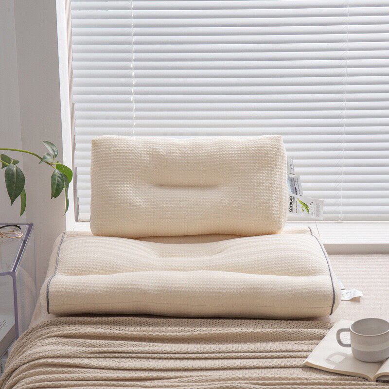 新品枕芯母婴A类针织提花大豆抗菌防螨枕芯柔软舒服有支撑弹性好