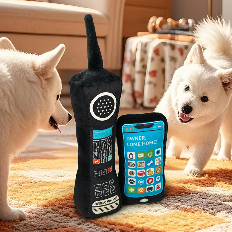 手机大哥大宠物仿真电话毛绒发声宠物小型犬自嗨解闷小猫咪BB叫