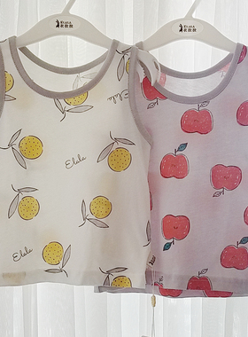 衣拉拉ELALA冰川棉背心纯棉儿童男女宝宝薄款打底无袖上衣2件盒装